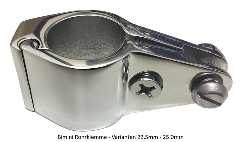 Seatech Bimini Rohrschelle - V4A Edelstahl klappbar 22mm - 25mm