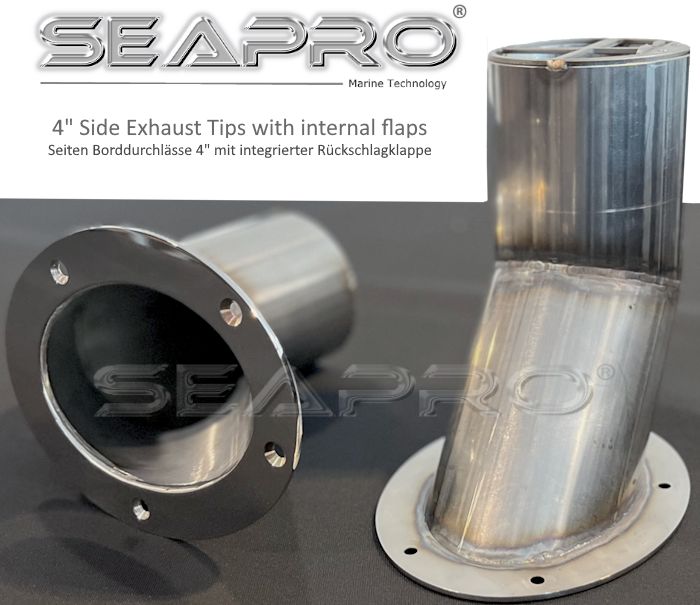 Seapro Side-Tip 4" Borddurchlass Edelstahl - seitlich-