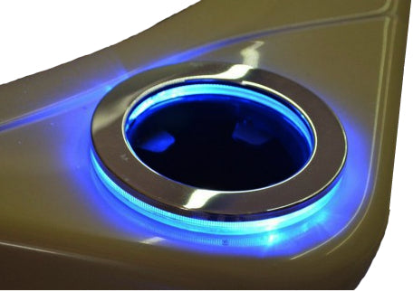 Cup holder stainless steel + LED surround