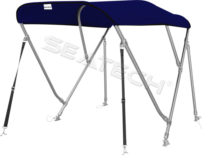 Seatech Supreme Comfort Bimini Top de acero inoxidable con 3 proas | 200-216cm