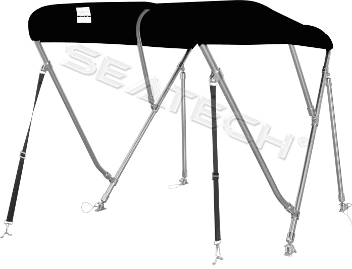 Seatech Supreme Bimini Top de acero inoxidable con 3 lazos | 155-168cm